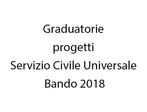 Graduatorie progetti Servizio Civile Universale Bando 2018